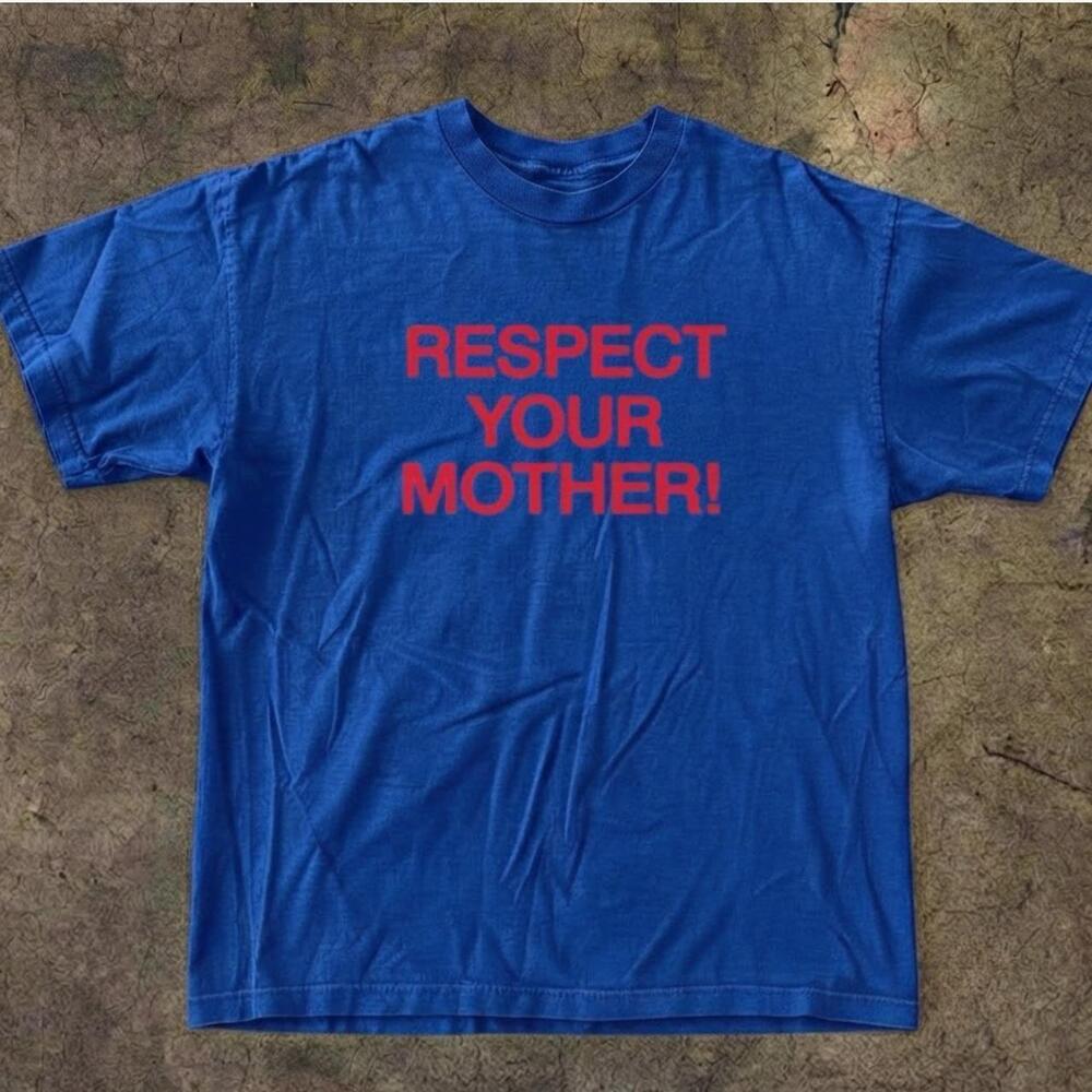 Respect Your Mother Slogan Block Letter Graphic T-Shirt
